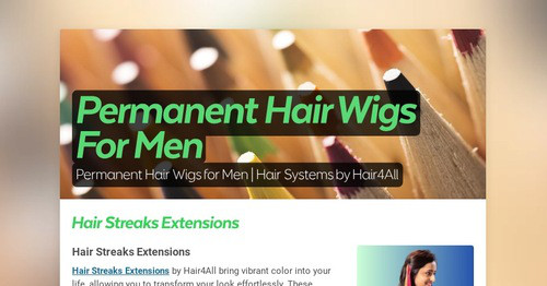 Permanent Hair Wigs For Men