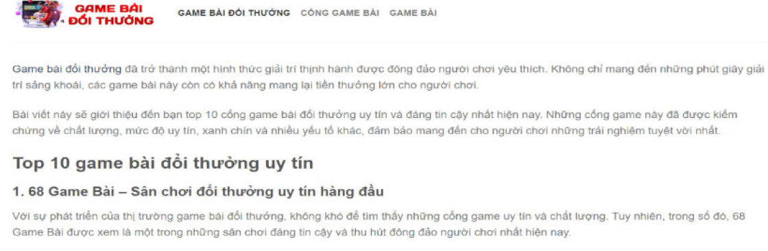 Game Bài Đổi Thưởng Cover Image