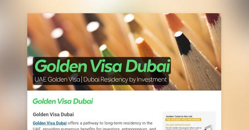 Golden Visa Dubai | UAE Golden Visa