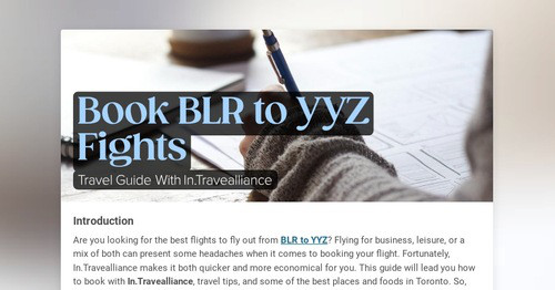 Secure BLR to YYZ Flights – Hassle-Free Booking & Deals